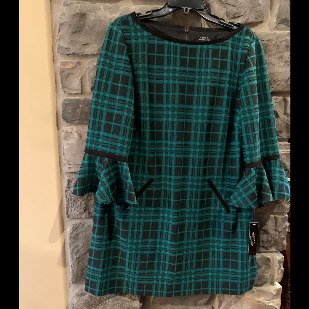 A new green black Tahari dress